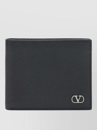 Valentino vlogo signature bifold wallet textured finish