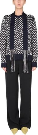 Jil Sander Rondgebreide trui - Dames - Ronde hals truien - Zwart - S - Wol - Truien & Vesten