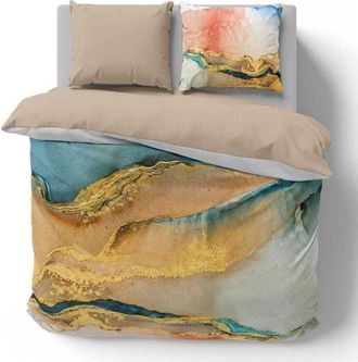 OEM Ropa De Cama De Sat&eacute;n Minerals 220x200 M&aacute;rmol Oc&eacute;ano