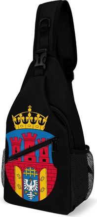 Generic Krakow Coat Of Arms Unisex Shoulder Bags Casual Crossbody Chest Bag Sling Backpack for Hiking Cycling Travel