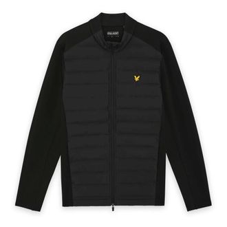 Lyle & Scott Hybrid Gewatteerd Golfjack met Volledige Ritssluiting - Heren - Jassen - Zwart - Maat: M Leer