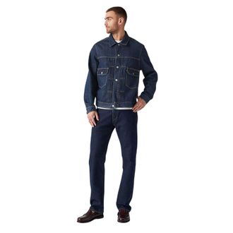 Levi's Heren 505 Straight Leg-jeans in Deepest Denim (Blauw)