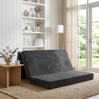 vidaXL Vidaxl Divano Letto Pieghevole 120 X 67 X 45 Cm Grigio Scuro