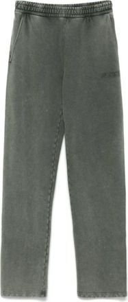 Gucci Geborduurde katoenen trainingsbroek - Dames - Sweatpants - Groen - M - Katoen - Broeken