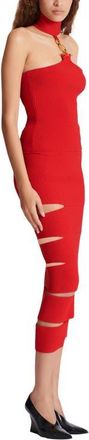 Balmain Sleeveless knit top with embellished detail in Red at Nordstrom, Size 34 Eu