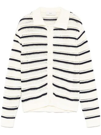 Dunst striped cardigan - unisex - Cotton - L - Neutrals
