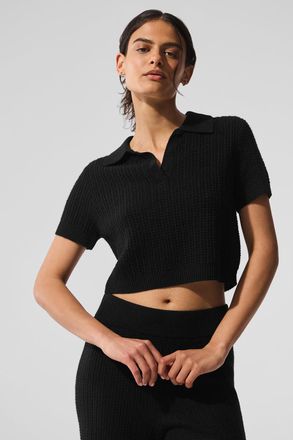 【エレガント♪】Alo Yoga クロップド カットソー 半袖 Cropped All Day Short Sleeve - Black | Alo Yoga