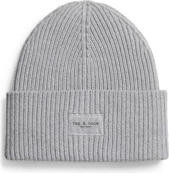 Rag & Bone Blake Metallic Wool Blend Beanie in Silver at Nordstrom