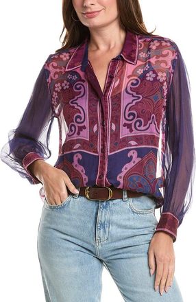 Johnny Was Itzel Button-Down Silk Shirt