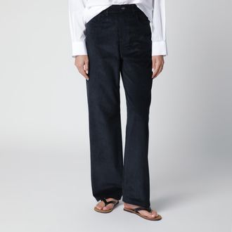 R&oacute;he Pantalone blu notte in velluto a costine