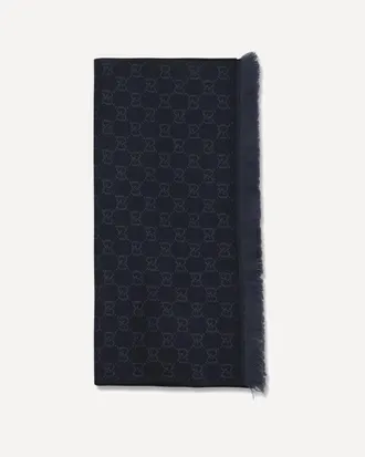 Gucci Sciarpa in lana con ricamo GG Supreme Woman UNI