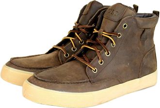 Polo Ralph Lauren Mens Tedd Leather High Top Sneaker With Logo