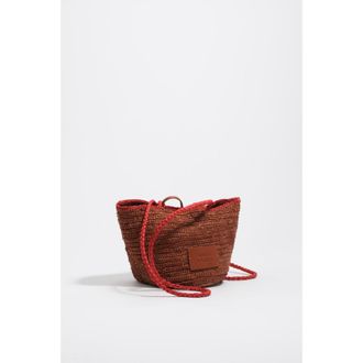 Bimba & Lola Small Raffia Basket Bag in Oak at Nordstrom