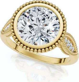 Pompeii3 2 1/5Ct Diamond Luna Lab Grown Engagement Ring White, Yellow or Rose Gold