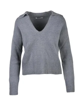 KANGRA V-Neck Knit Sweater With Ribbed Detail And Enhanced Stretch