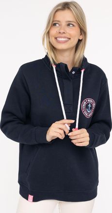 Zwillingsherz Troyer »Anker Kreis« Regular Fit, mit Zipper, Stehkragen, Kordelzug, Stickerei am Rücken