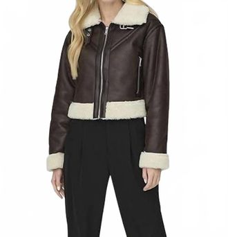 Olivaceous Topsfield Fur Contrast Jacket In Mole