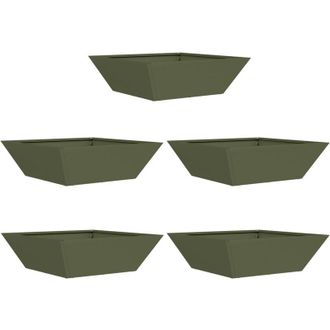 vidaXL Vidaxl - Garden Bowl Planter 5 pcs Olive green 50 x 50 x 15 cm Steel