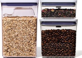 Oxo Recipientes Rectangulares De Cocina Pop (b) - Juego De 3 - Good Grips / Oxo
