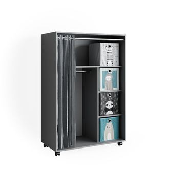 Vicco Armario De Ropa Doros, Gris, 100 X 146.6 Cm Con Cajas Plegables Vicco