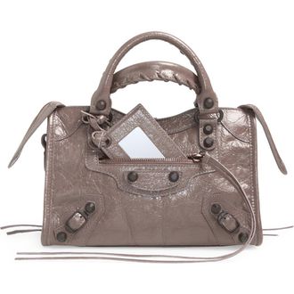 Balenciaga Mini Le City Bag in 5848 Dark Noix at Nordstrom