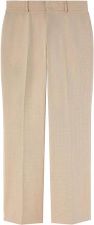 Palm Angels Geklede Pantalon met Plooi - Heren - Nette broeken - Beige - S - Katoen - Broeken