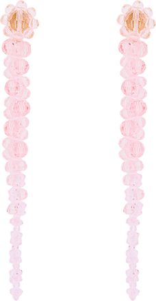 Simone Rocha Pink Round Stones Drip Dangle Earrings