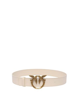 Pinko Love Berry 4 Leather belt with logo buckle