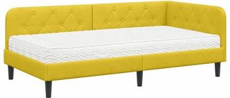 vidaXL Estructura De Cama En Esquina Amarillo 100 X 200 Cm Terciopelo Vidaxl