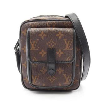 Louis Vuitton Pre-owned Christopher Wearable Wallet Monogram Macassar Schoudertas - Heren - Pre-owned - Bruin - Maat: ONE Size Leer