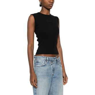 Axel Arigato Tops, Dames, Zwart, XS, Katoen, Scoop Asymmetric-hem Tank Top