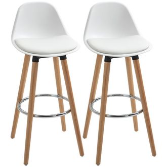 HOMCOM Taburetes de bar 43x43x91 cm blanco