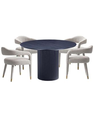 Manhattan Comfort Modern Round Dining Table & Chairs Set
