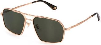 Police Sungles - Heren - Zonnebrillen - Geel - 58 MM - Satijn - Accessoires
