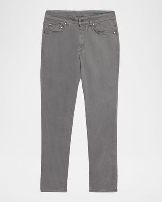 Boglioli Mens Slim Straight-Leg Cotton-Blend Five-Pocket Pants