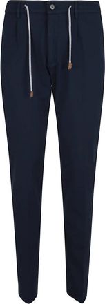 Eleventy Blauwe katoenmix broek - Heren - Slim Fit Broeken - Blauw - W31 - Katoen - Broeken