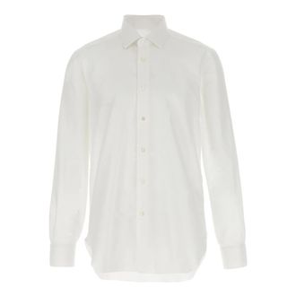 Barba Honeycomb Shirt - Heren - Zakelijke Overhemden - Wit - 2XL - Katoen - Overhemden