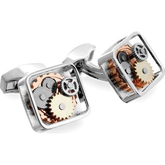 Tateossian Plated Gear Cuff Links in Metal at Nordstrom