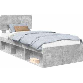 vidaXL Bed Frame Concerte Grey 90 x 190 cm Solid Pine Wood vidaXL