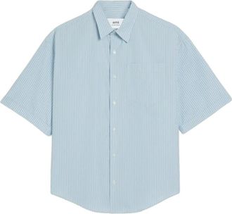Ami Boxy Shirt - Heren - Korte mouwen Overhemden - Blauw - M - Kasjmier - Overhemden