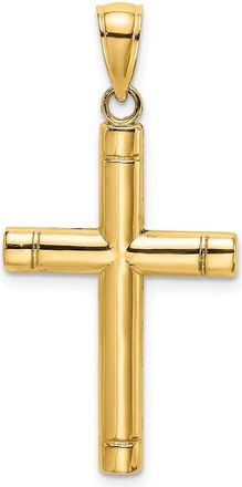 Diamond2Deal 10k Yellow Gold Tubular Cross Pendant