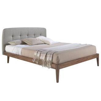 Angel Cerd&aacute; Grey Tufted Fabric Double Bed Fits 160x200 cm