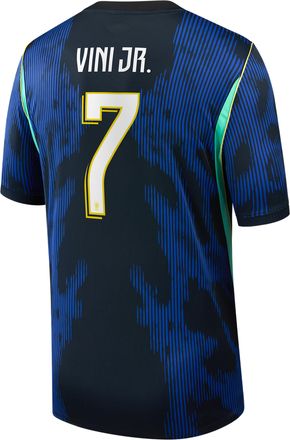 Nike Jordan Vin&iacute;cius J&uacute;nior Brazil National Team 2026 Stadium Away Jordan Mens Dri-FIT Soccer Jersey in Blue | NN203940207-CBF