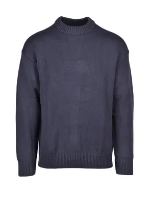 Calvin Klein Grey Crewneck Cotton-Wool Sweater
