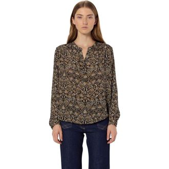 Gerard Darel Althea Cultural Print Blouse in Medium Khaki at Nordstrom, Size Large