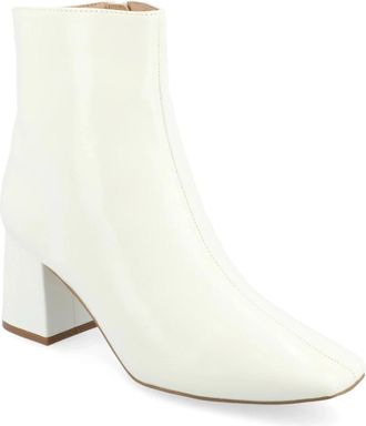Journee Collection Womens Journee Collection Haylinn Boots White Square Toe Ankle Bootie LION1016
