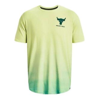 Under Armour Project Rock Fade T-shirt Yellow Green 1378906-391