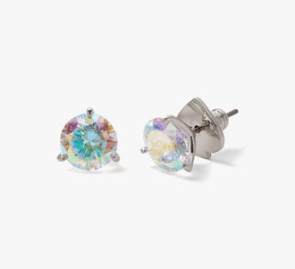 Kate Spade New York Womens Brilliant Statements Tri-Prong Stud Earrings in Neutral