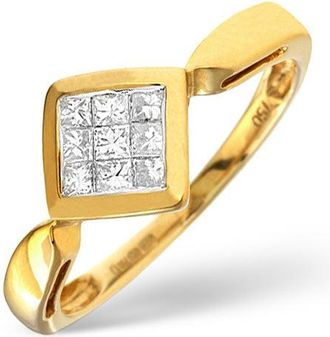 The Diamond Store Illusion Ring 0.25CT Diamond 18K Yellow Gold