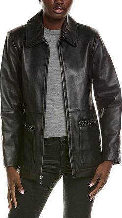 Anne Klein womens Missy Leather Jacket, s, Black